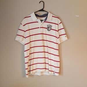 Tommy Hilfiger White and Red Polo